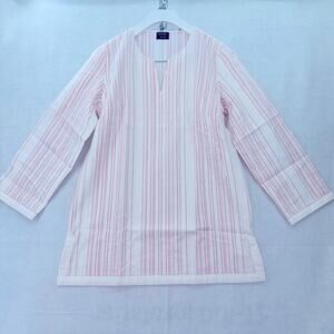 NWT UNTUCKit Durfort Women’s LS Pullover 100% Cotton Pink Striped Shirt size 6